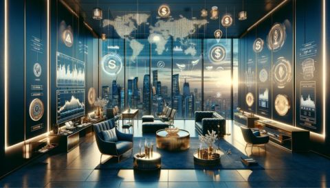 Elegantes Luxusbüro mit Vermögensverwaltungsdienstleistungen. Bester Wealth Management Blog