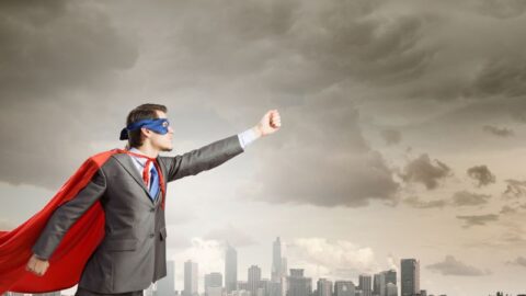 Illustration, die die Regulierung als den versteckten Superhelden darstellt, der die Finanzmärkte wie Privatbanken und unabhängige Vermögensverwalter stabilisiert.