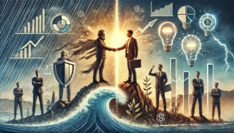 Ein Team aus langjährigen und neuen Mitarbeitern, die für den Erfolg eines Vermögensverwaltungsunternehmens zusammenarbeiten.