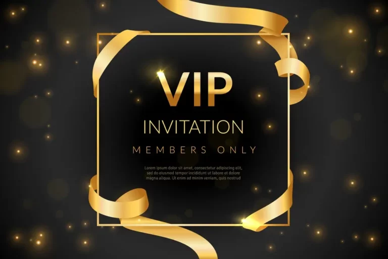 IP invitation concept with gold ribbons and luxury black background, symbolizing exclusivity in Swiss private banking and independent wealth management.