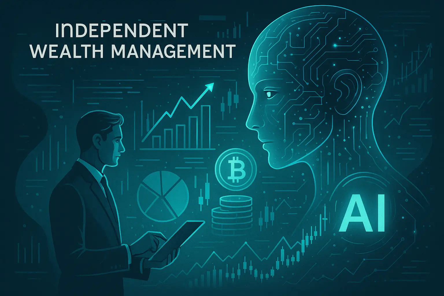 Futuristic AI-driven wealth management strategies for independent advisors.