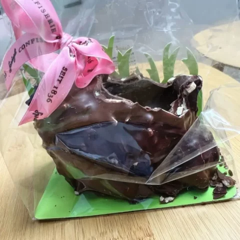 Teilweise aufgegessener Confiserie Sprüngli Schokoladen-Osterhase als Symbol für das Kundenverhalten in der Vermögensverwaltung