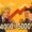 Comic-style illustration of a blond American president and Chinese president Xi Jinping facing off with clenched fists. Behind them, bold red arrows point upward, with the numbers “4000%” and “5000%” in dramatic comic lettering, symbolising exaggerated economic competition.