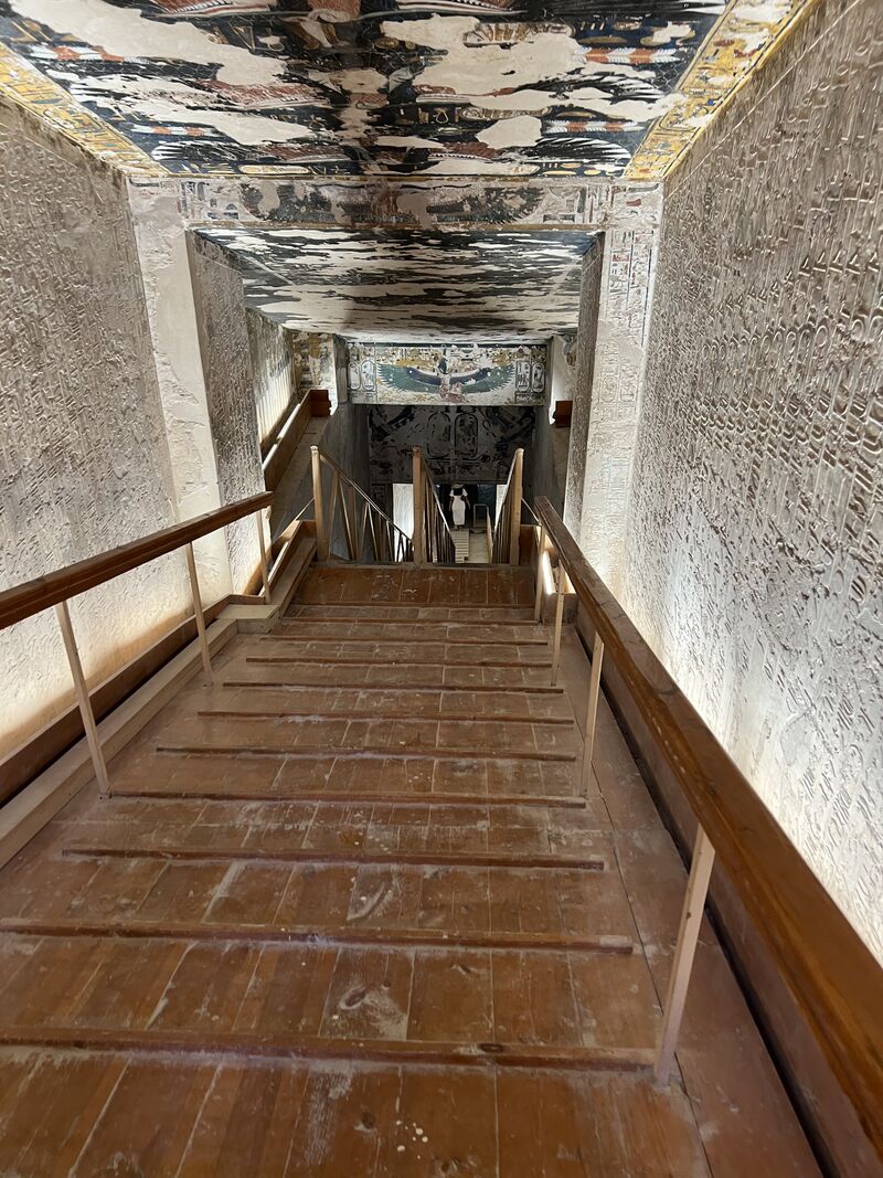 Interior view of an ancient Egyptian tomb staircase, symbolising long-term thinking and generational wealth preservation.