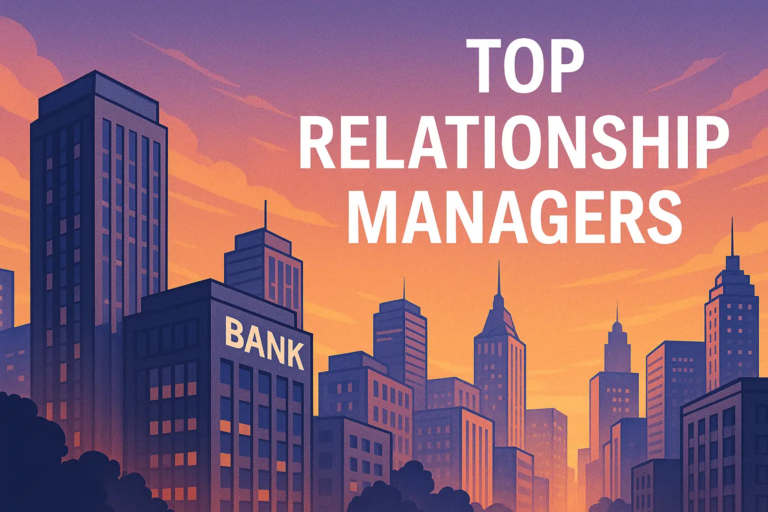 Stylised cityscape symbolising how top relationship managers leave private banks for independent wealth management.