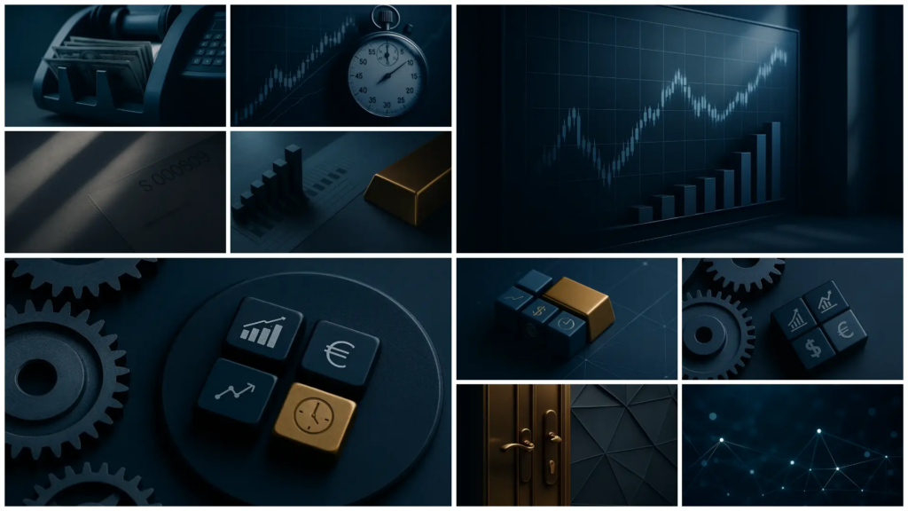Table showing key bankable investment products in Swiss wealth management, including AMCs, bonds, equities, structured products, and more.