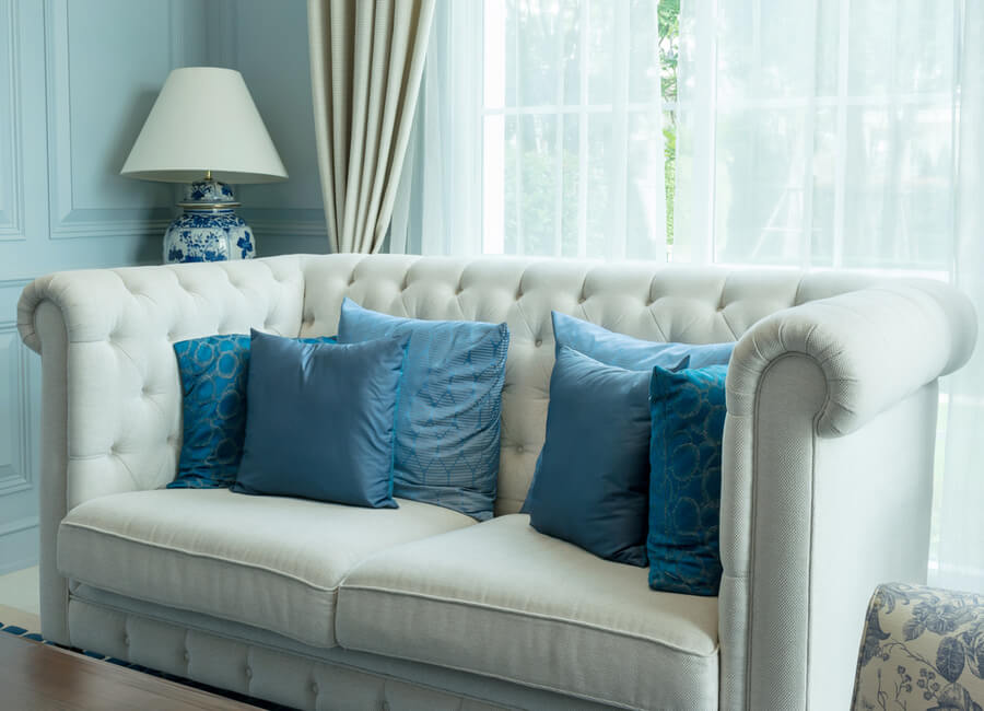 Blue and white interior reflecting trust, discretion, and stability in wealth management