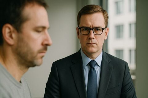 Zwei Männer im Gespräch als Symbol für die Bedeutung des Menschen in der Vermögensverwaltung