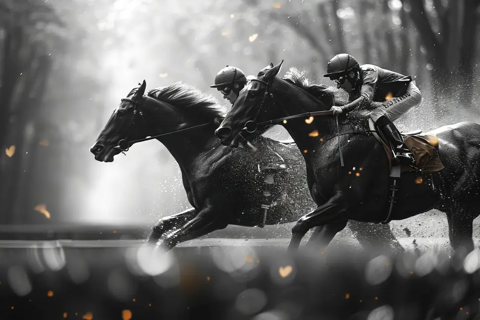 A horse race symbolising strategy, teamwork and performance in Independent Wealth Management.
