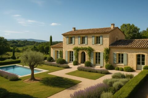 Elegante Steinvilla in der Provence mit Swimmingpool, die den Hypothekenbedarf von UHNW-Kunden deckt, der von Privatbanken nicht erfüllt wird