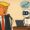 Trump speaking with AI robot analysing market data