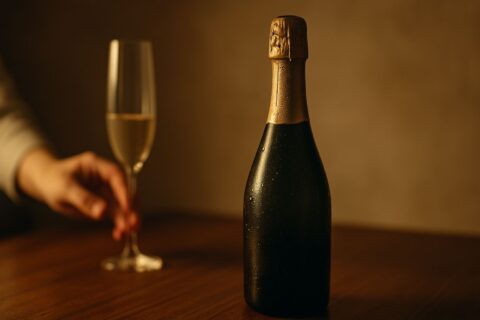 Champagnerflasche als Symbol für finanziellen Erfolg, Meilensteine und langfristige Erfolge in der Vermögensverwaltung