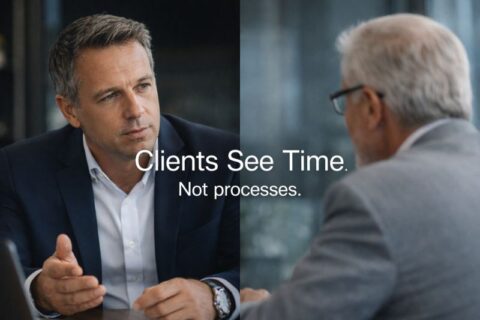 Wealth manager in conversation with a client, illustrating time allocation in wealth management.
