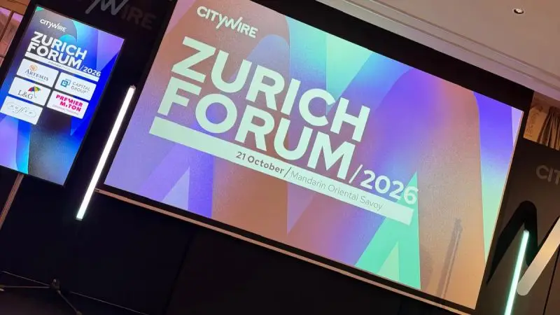 Fund selection: Citywire Zurich Forum 2026 stage screen at the Mandarin Oriental Savoy